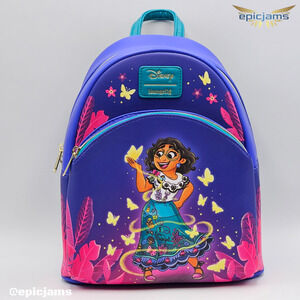Loungefly Disney Encanto Mirabel Butterflies Flowers Blue Mini Backpack Bag New